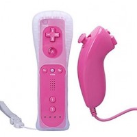 Wii/WiiU: Nunchuk & Remote ohjaimet (Pinkki, Tarvike)