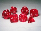 Noppasetti: Chessex Translucent - Polyhedral Red/White (7)