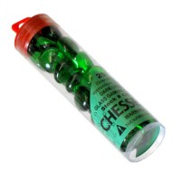 Gaming Counters: Chessex Light Green Glass Stones 4\" Tube (23-27)