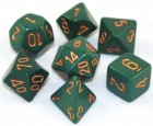 Noppasetti: Chessex Opaque  Polyhedral Dusty Green/Copper (7)