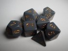 Noppasetti: Chessex Opaque  Polyhedral Dark Grey/Copper (7)