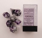 Noppasetti: Chessex Gemini - Polyhedral Purple-Steel/White (7)