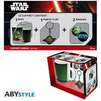 Setti: Star Wars - Yoda Mug + Yoda Keychain + 2 Badges