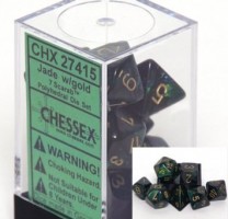 Noppasetti: Scarab - Polyhedral Jade w/Gold 7-Die Set (7)