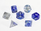 Noppasetti: Chessex Nebula  Polyhedral Dark Blue/White (7)