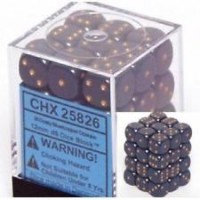 Noppasetti: Chessex Opaque - 12mm D6 Dusty Blue/Gold (36)