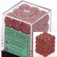 Noppasetti: Chessex Speckled  12mm d6 Strawberry (36)