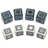 Cyber Fudge Dice Set: Black/Blue