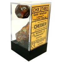 Noppasetti: Chessex Lustrous - Polyhedral Gold/Silver (7)