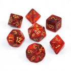 Noppasetti: Chessex Scarab: Polyhedral Scarlet/Gold (7)