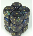 Noppasetti: Chessex Lustrous - 16mm D6 Shadow/Gold (12)