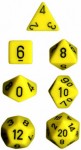 Noppasetti: Chessex Opaque  Polyhedral Yellow/Black (7)