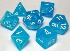 Noppasetti: Chessex Cirrus - Polyhedral Light Blue/White (7)