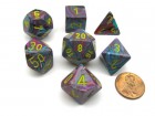 Noppasetti: Chessex Festive  Polyhedral Mosaic/Yellow (7)