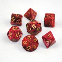 Noppasetti: Chessex Vortex - Polyhedral Burgundy/Gold (7)