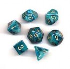 Noppasetti: Chessex PHANTOM  POLYHEDRAL TEAL/GOLD (7)