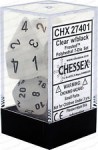 Noppasetti: Chessex Frosted - Polyhedral Clear/Black (7)