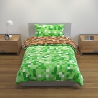 Pussilakanasetti: Pixel Design vihre single (Minecraft)