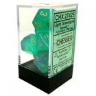 Noppasetti: Chessex Borealis - Polyhedral Light Green/Gold (7)