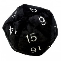 Pehmolelu: D20 Novelty Dice Plush (Musta/Valkoinen, 24cm)