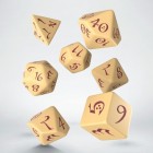 Noppasetti: Classic RPG Dice Set (Beige - Burgundy Kaiverrus) 7 noppaa