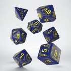 Noppasetti: Galactic Dice Set (Laivaston Sininen - Keltainen Kaiverrus) 7 noppaa