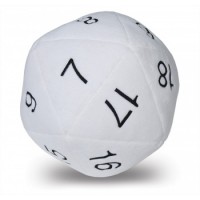 Pehmolelu: D20 Novelty Dice Plush (Valkoinen/Musta, 24cm)