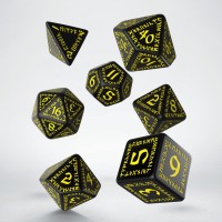 Noppasetti: Runic Dice Set - Black & Yellow (7)