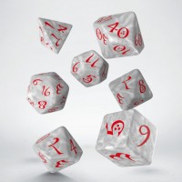 Noppasetti: Classic RPG Dice Set (Pearl - Punainen kaiverrus)