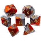 Noppasetti: Chessex Gemini  Polyhedral Orange-Steel w/Gold (7)