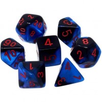 Noppasetti: Chessex Gemini  Polyhedral Black-Starlight w/Red (7)