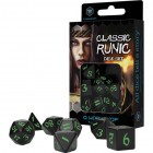 Noppasetti: Classic Runic Dice Set - Black & Green (7)