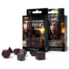 Noppasetti: Classic Runic Dice Set - Black & Red (7)