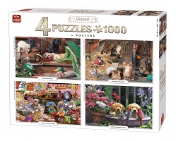Palapeli: Animal Collection - 4 Puzzles (1000pcs)
