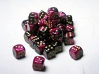 Noppasetti: Chessex Gemini - 12mm D6 Black-Purple w/gold (36)