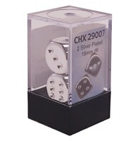 Noppa: Chessex - Dice Set Silver-Plated Metallic D6 (2)