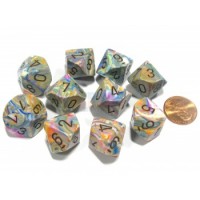 Noppasetti: Chessex Festive  Polyhedral Vibrant/Brown D10 (10)
