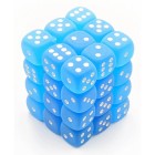 Chessex: Signature 12mm D6 Frosted Caribbean Blue/White(36 Dice)