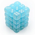 Chessex: Signature 12mm D6 Frosted Teal/White (36 Dice)
