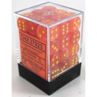 Chessex: Signature 12mm D6 Ghostly Glow Orange/Yellow (36 Dice)