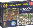 Palapeli: Jan Van Haasteren - Christmas Dinner/Christmas Tree Market (2x1000)