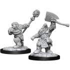 Magic the Gathering Unpainted Miniatures: Dwarf Fighter & Dwarf Cleric (2)