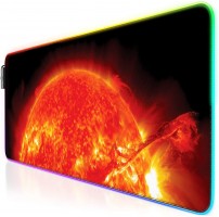 Hiirimatto: Extended RGB Gaming Mouse Pad - Red Sun (80x30)
