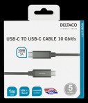 Latauskaapeli: 3.1 USB-C - USB-C 100W (1m)