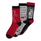 Sukat: Hunter x Hunter - Logo Socks, Red/Black (3-pack) (43-46)