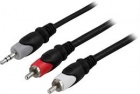 Audiokaapeli: Deltaco - Audio Cable 3.5mm - 2xRCA (5m)