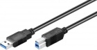 Audiokaapeli: Deltaco -USB A-B Ferrite Cores (3m)
