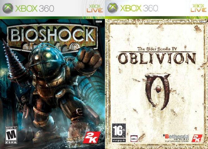 Elder Scrolls 4 Oblivion & Bioshock (käytetty)