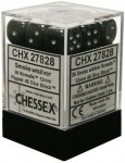 Noppasetti: Chessex Borealis - 12mm D6 Smoke/Silver (36)