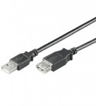 USB 2.0 Jatkokaapeli A uros/naaras 5m (Musta)